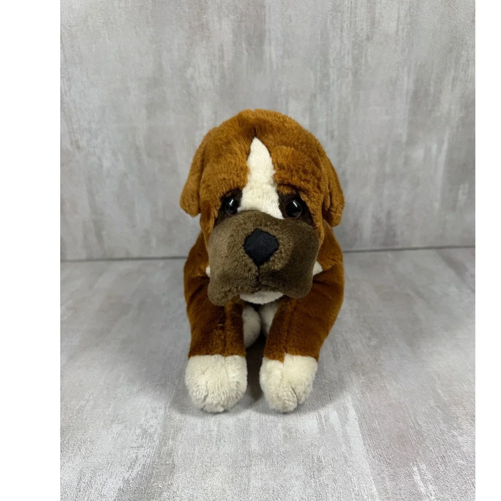Animal Alley Boxer Dog Plush Toys R Us Brown White Stuffed Animal 9 Inch